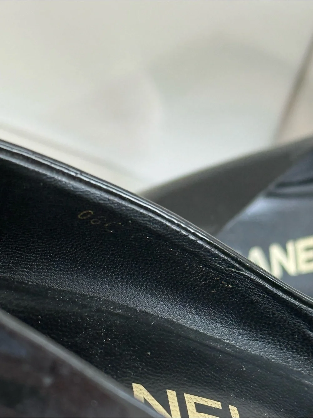 CHANEL Black Patent Leather Classic Gold Accent CC Pump Heels